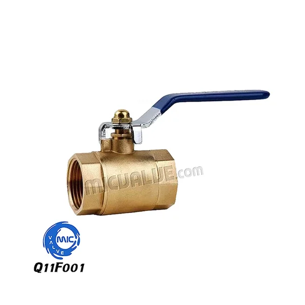 Q11F001 female thread brass ball valve with hand lever and threaded connection