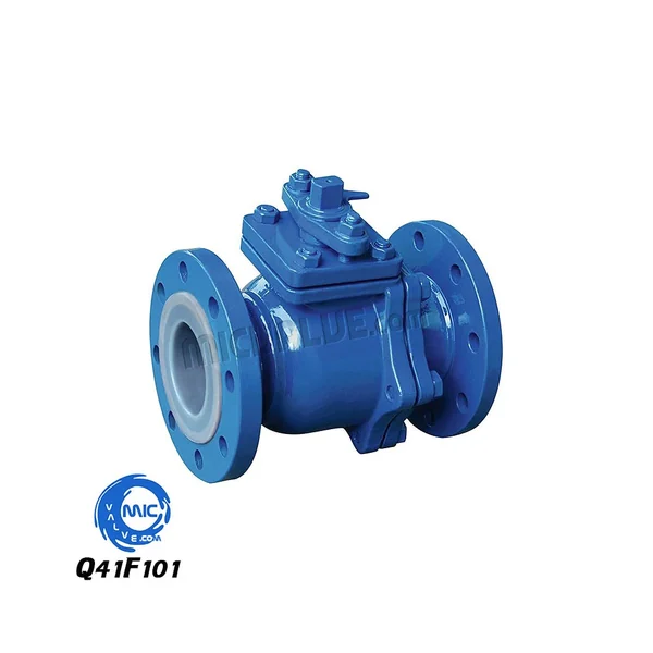 Q41F101 two-piece flanged ball valve with PTFE seat and full WCB and PTA coating