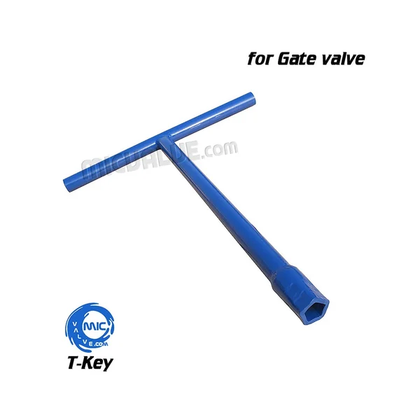 T-Key hand-operated actuator with cap for gate valve stem, showing the grip and protective cover