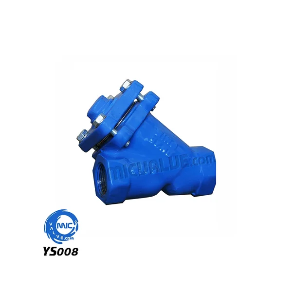 YS008 thread end Y strainer with DIN3202 F1 flange standard and PN16 pressure rating, cast iron body with cleanout plug