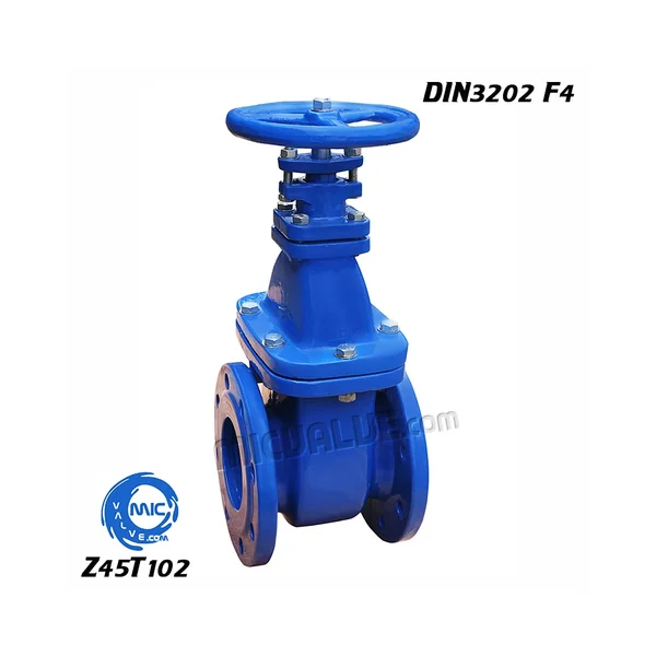 Z45T102 non-rising stem metal seated gate valve PN16 with DIN3202 flanges and PTFE (F4) seat