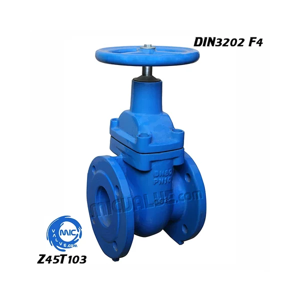Z45T103 non-rising stem metal seated gate valve PN10 DIN3202 F4 (light type) with handwheel and flanged ends