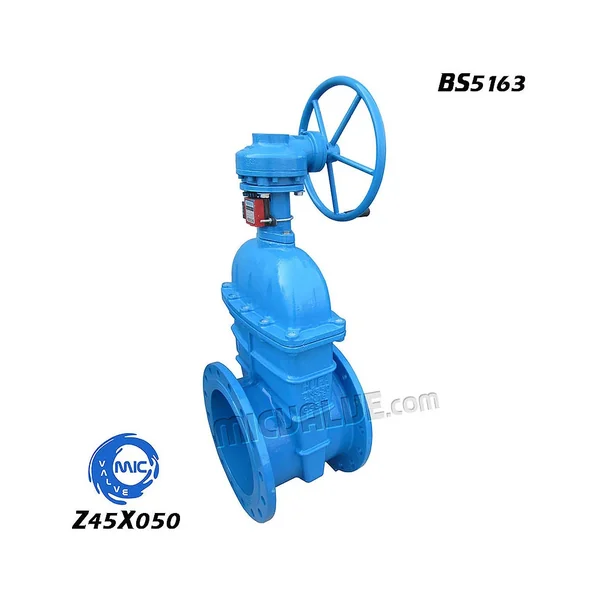 Z45X050 DN350 resilient seated gate valve with bevel gear operator and flanged connections