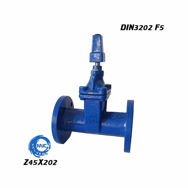 Z45X202 non-rising stem resilient seated gate valve with DIN3202 F5 flanges and square cap