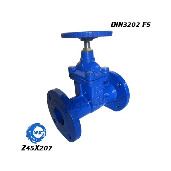 Z45X207 non-rising stem resilient seated gate valve with DIN3202 F5 flanges and handwheel