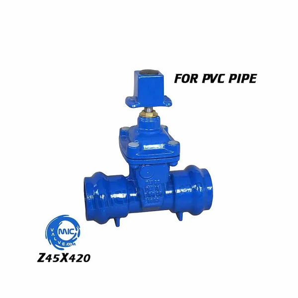 Z45X420 non-rising stem resilient seated gate valve designed for PVC pipe with handwheel and socket weld connection