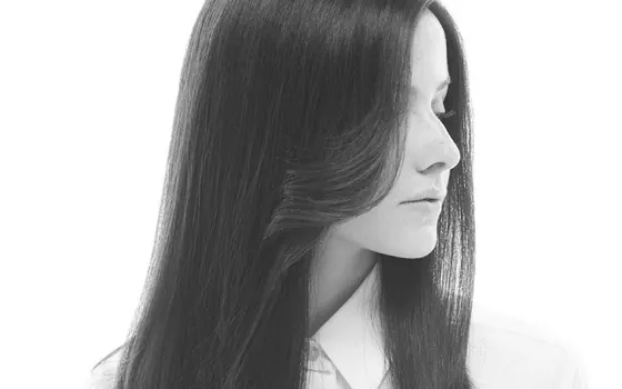 Long straight human hair styled in the Morning Star studio