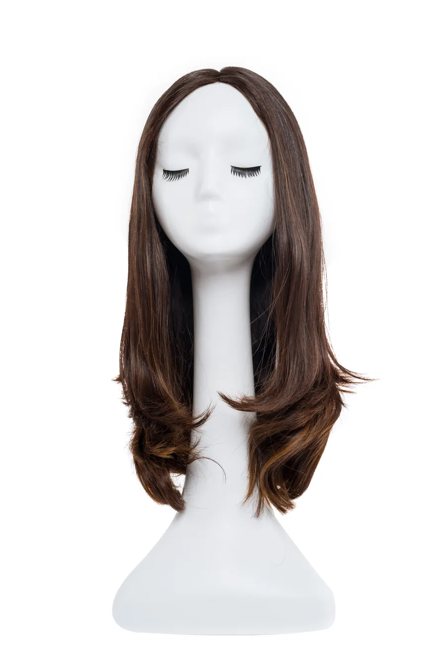 Wig3 human hair wig front view on a mannequin head