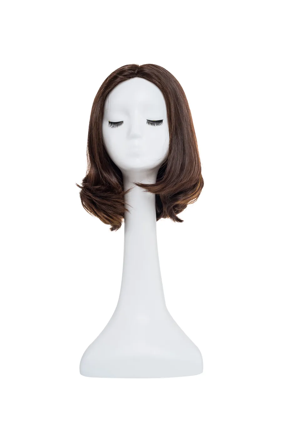 Wig4 human hair wig front view on a mannequin head