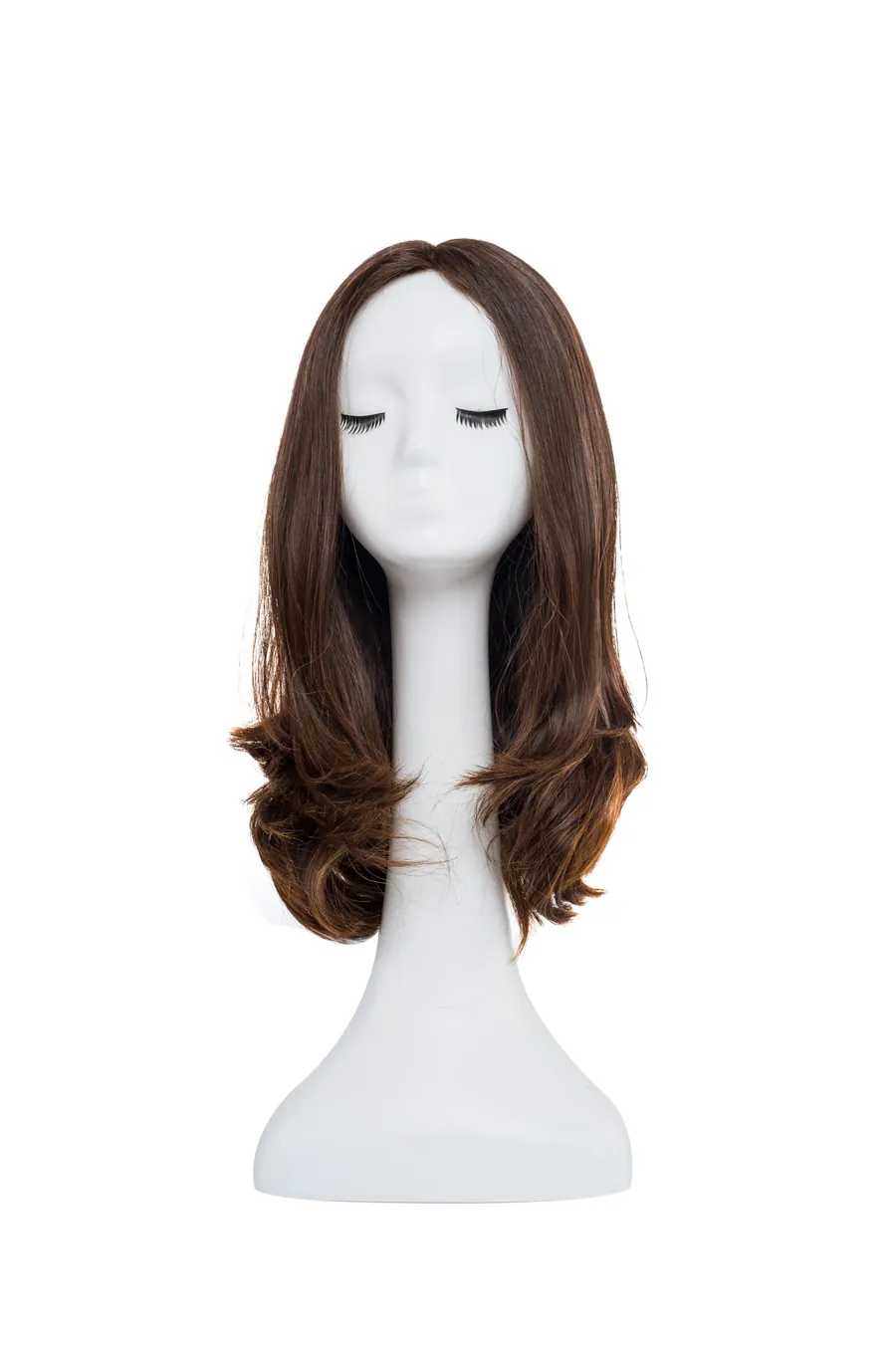 Wig7 human hair wig front view on a mannequin head