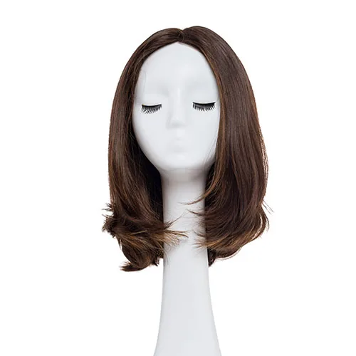 Wig9 human hair wig on a mannequin head front view