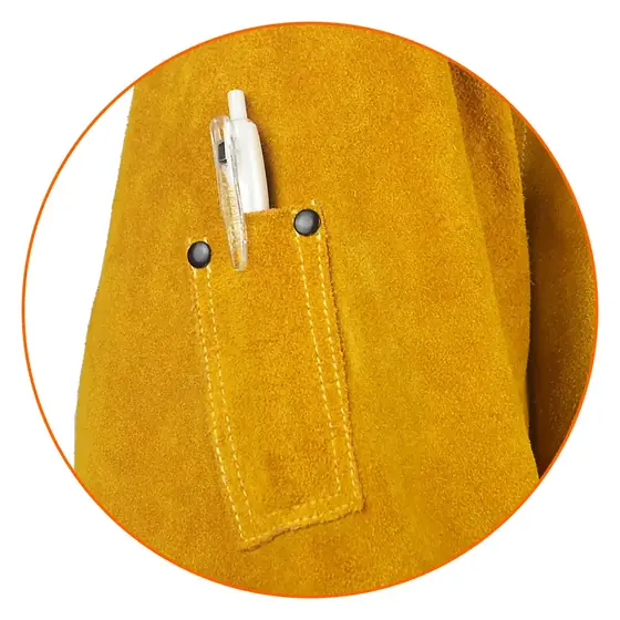 MS-386 welding jacket snap closure detail