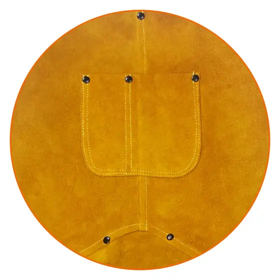 MS-360 leather apron worn at a welding bench
