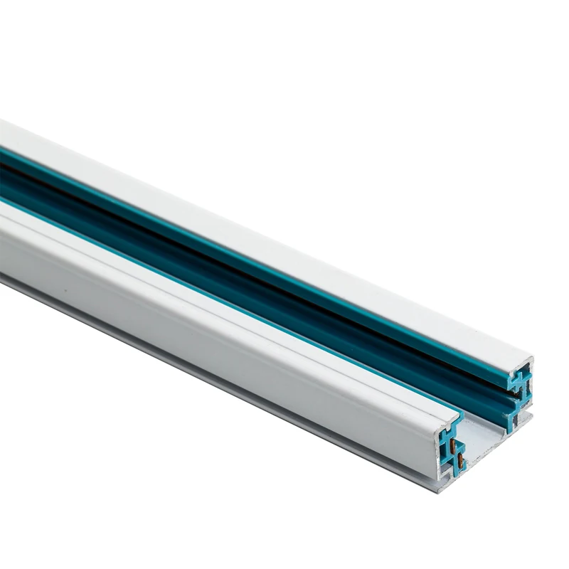 قسم سكة مسار LED أبيض بثلاثة أسلاك يُظهر القناة ثلاثية الموصلات