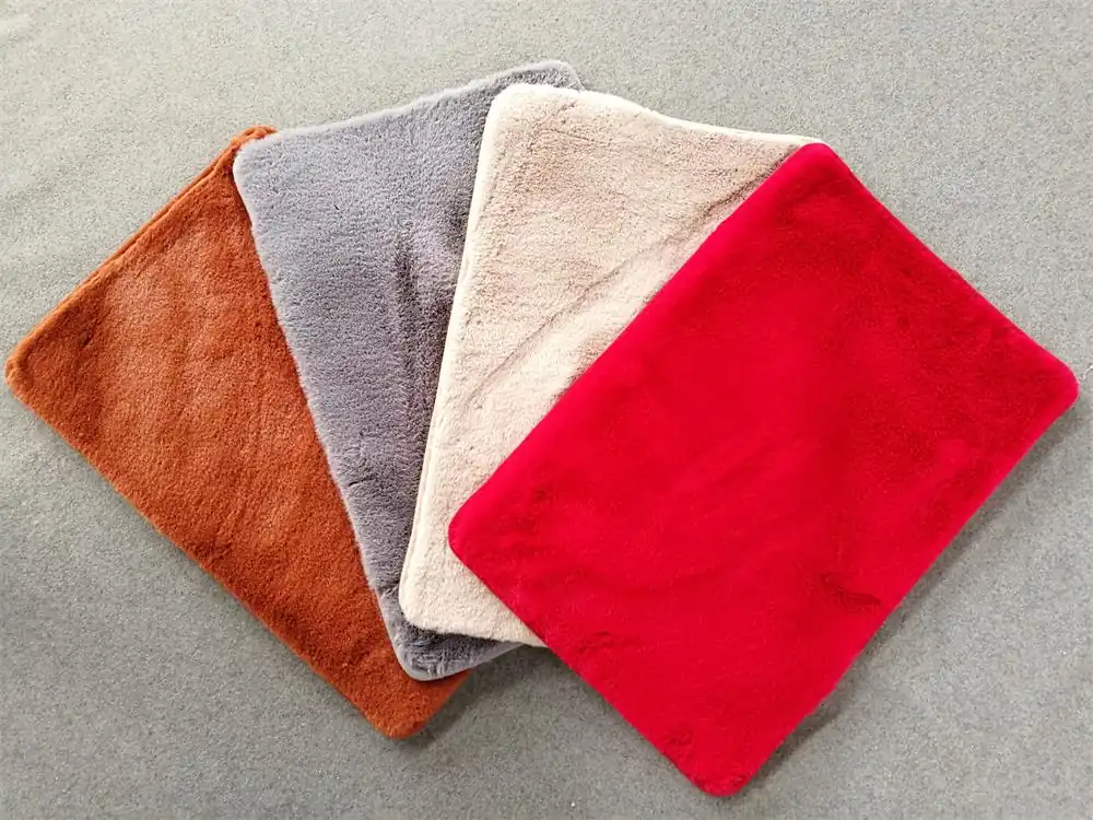 Faux Rabbit Fur Bath Mat with TPR Backing extra photo