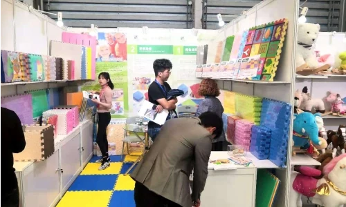 Toy expo stand at the Newin Best EVA foam mat factory