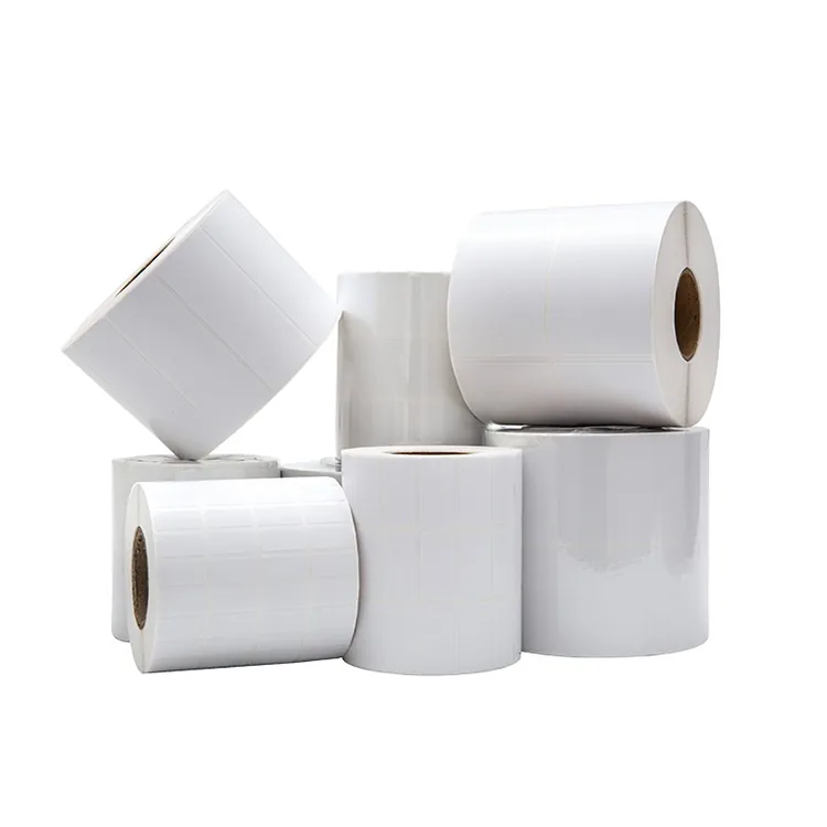 Synthetic BOPP and PET label film rolls in white silver and transparent
