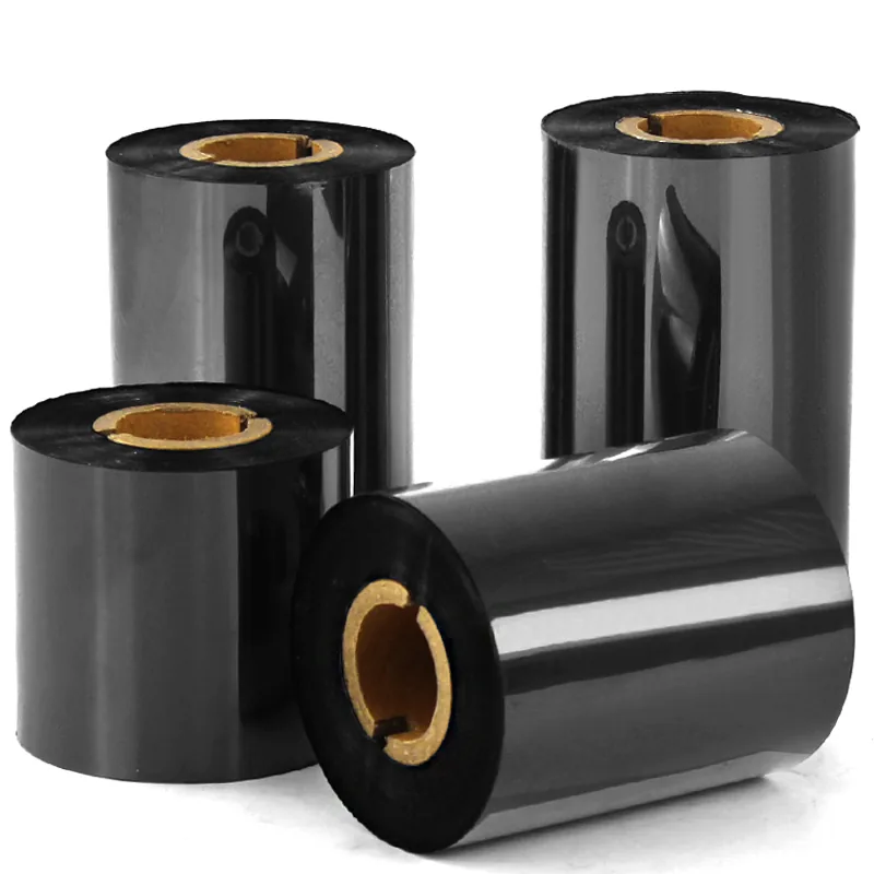 Rollo de cinta de transferencia térmica de resina completa para imprimir en etiquetas de película PET, PVC y PE