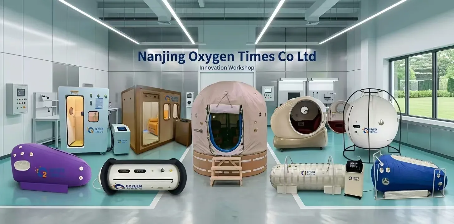 صالة عرض Oxygen Times في Nanjing مع عرض مجموعة الغرف عالية الضغط بالكامل
