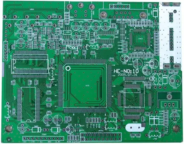 Double sided FR4 rigid PCB with lead-free HASL finish and mixed through-hole and SMD footp