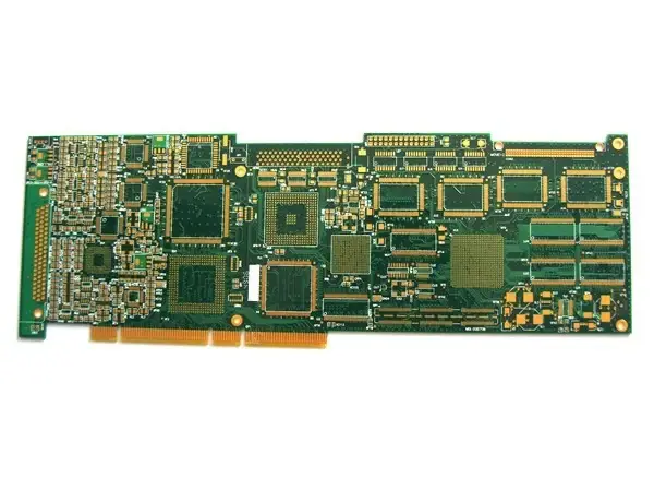 Twelve layer rigid PCB with gold finger edge connector and immersion gold finish