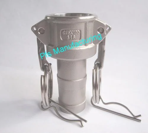 SS316 Type C(Female coupler) with Hose End - Camlocks(SS,PP,Alum and Brass) by PFS Manufacturing