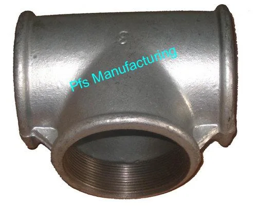 BSP with Ribs Fittings-Equal Tees - Gal. Malleable Iron Fittings by PFS Manufacturing