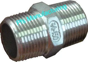 ステンレス BSP/NPT 六角ニップル — ステンレスねじ込み継手 PFS Manufacturing