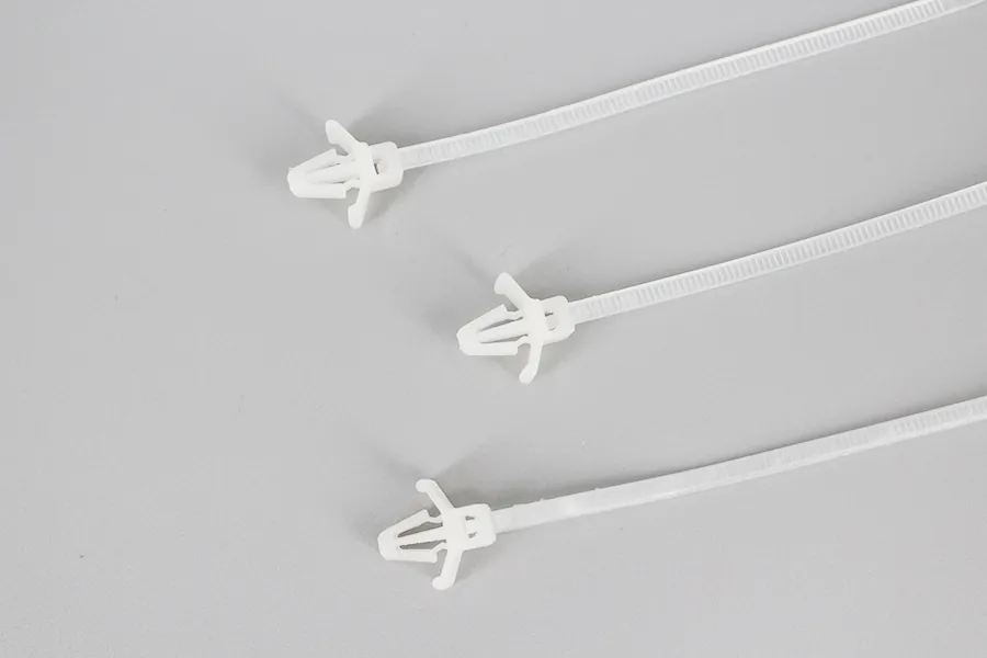 3*100mm white and black TS 16949 Auto Industry accessories push mounted nylon cable ties