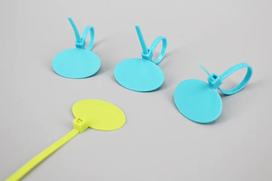 3*90mm customized marker ID cable ties numbered chicken ties with oval board
