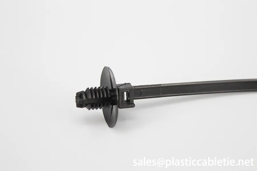 170mm black Car accessories spiral push mounted nylon cable ties