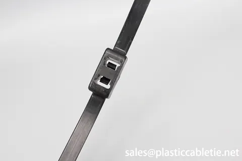 12*700mm white and black strong double loop Unbreakable soft plastic cable tie one time police handcuffs view 3