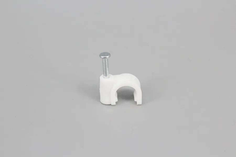 Round PE material natural color Cable Clip Wire and Cable Fixing Clip Plastic Clips