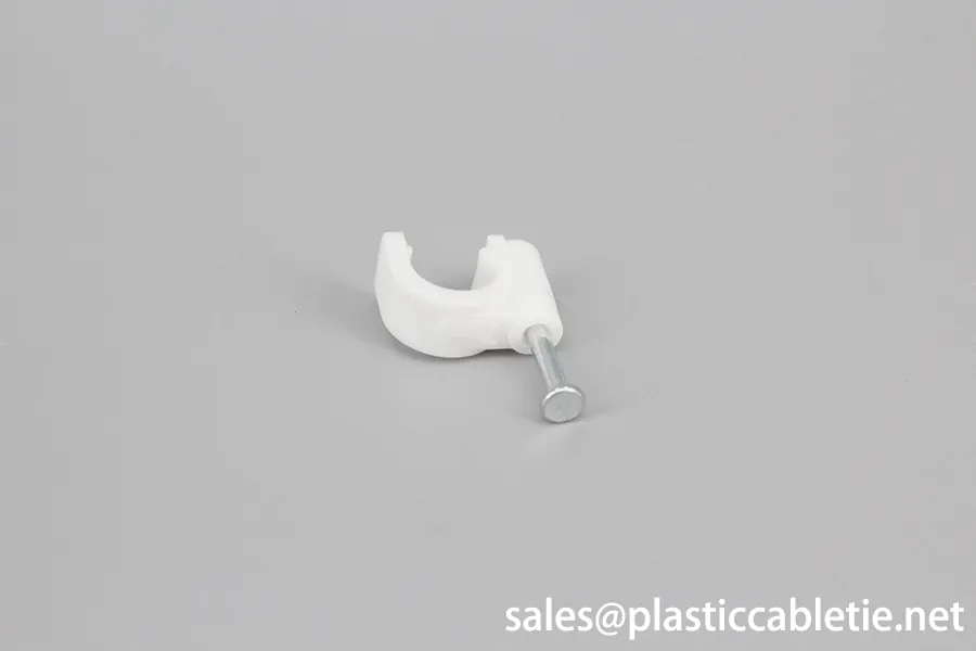 Round PE material natural color Cable Clip Wire and Cable Fixing Clip Plastic Clips