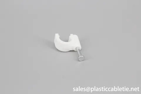 Round PE material natural color Cable Clip Wire and Cable Fixing Clip Plastic Clips view 3