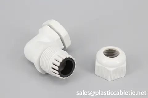 New Material black and grey white IP68 waterproof Nylon Right Angle Elbow Cable Glands with CE certificate view 3