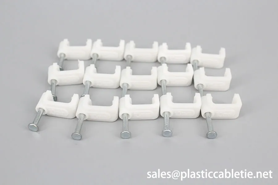 China supplier PE steel nail 6mm electric plastic Circle Flat Cable Clips and wire clip to fix wire on wall