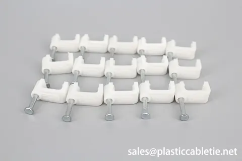 China supplier PE steel nail 6mm electric plastic Circle Flat Cable Clips and wire clip to fix wire on wall view 4