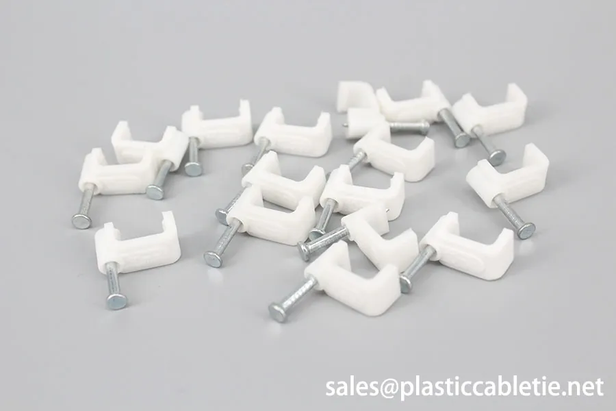 China supplier PE steel nail 6mm electric plastic Circle Flat Cable Clips and wire clip to fix wire on wall