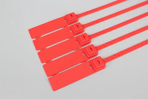 Precintos indicativos de seguridad con etiqueta alargada de 90x23 mm para remolques y camiones