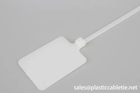 DM-4*340MKT identification cable tie with small rectangle tag and 300mm long ties view 2