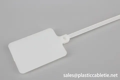 DM-4*340MKT identification cable tie with small rectangle tag and 300mm long ties view 3