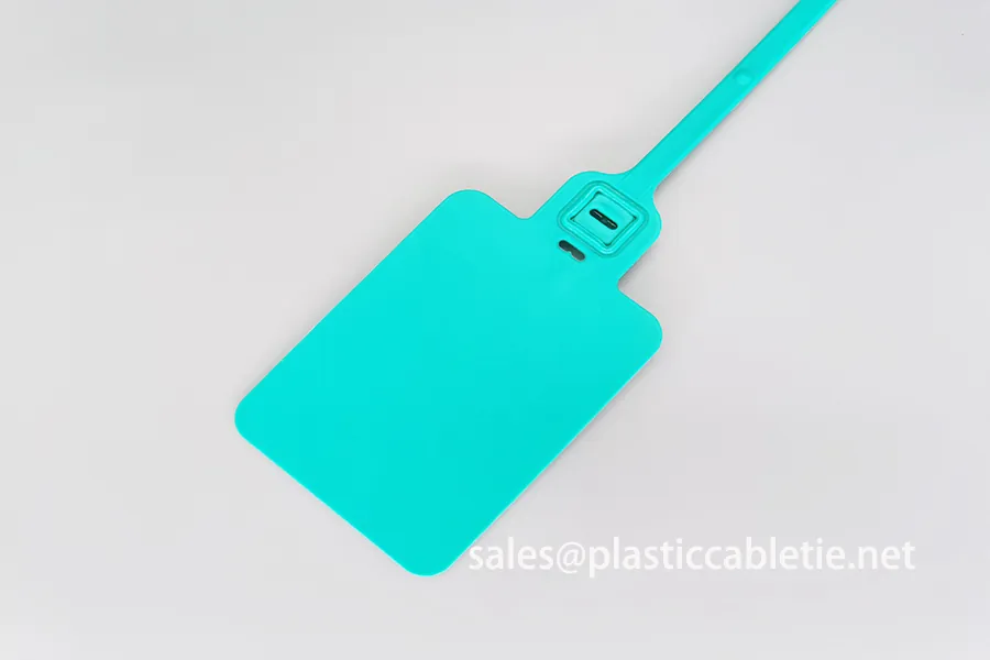 DM-7*410SL identification cable tie with small rectangle tag and 330mm long ties