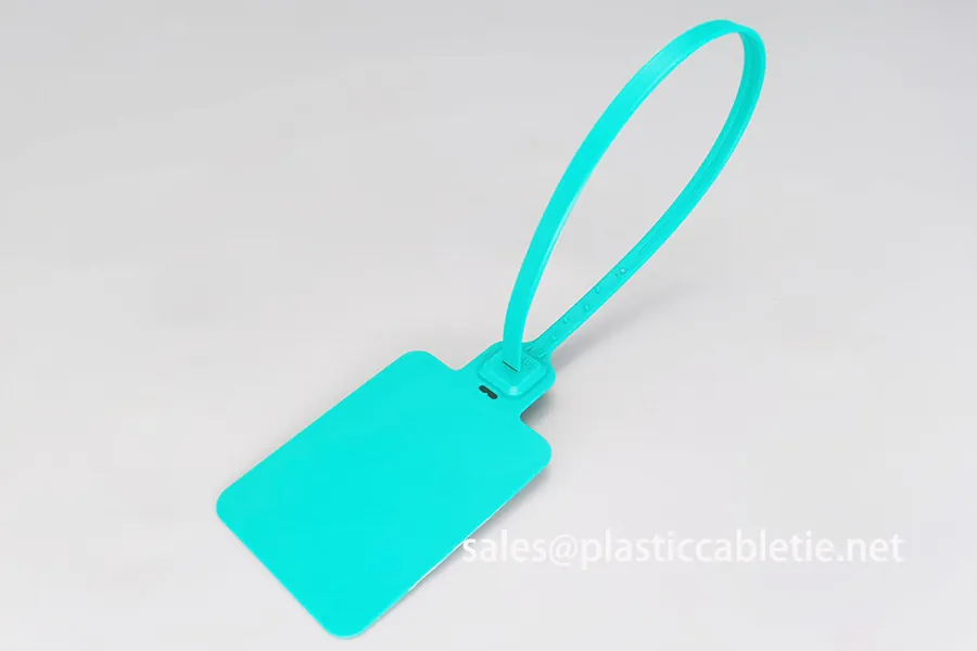 DM-7*410SL identification cable tie with small rectangle tag and 330mm long ties