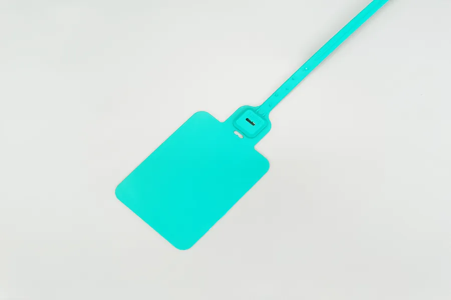 DM-7*410SL identification cable tie with small rectangle tag and 330mm long ties