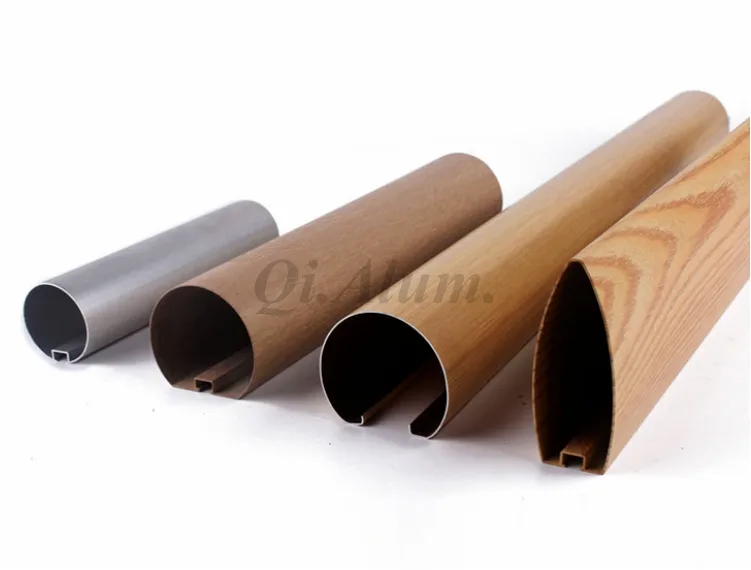 Interior Aluminum Extrusion Profile Ceiling Decoration Wooden Coated Tile Indoor Pan — 4