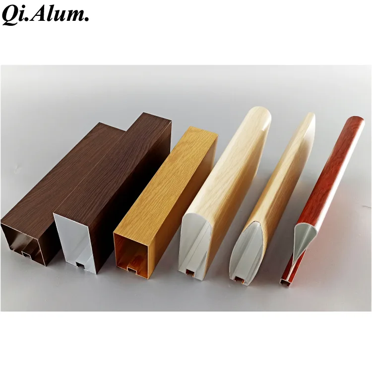 Interior Aluminum Extrusion Profile Ceiling Decoration Wooden Coated Tile Indoor Pan