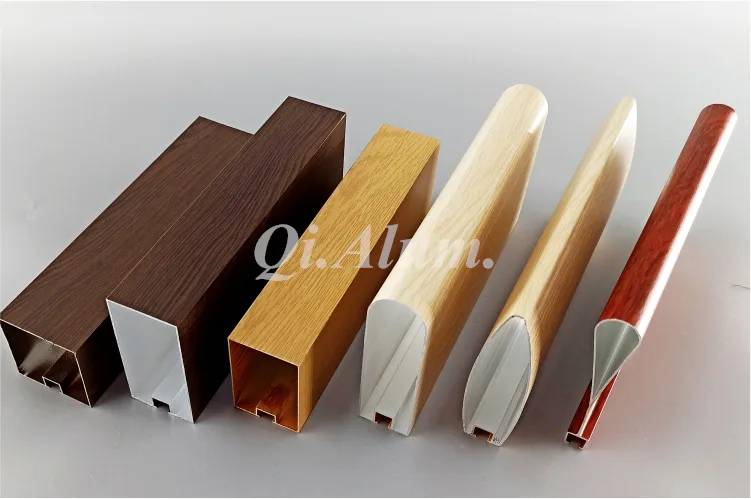 Interior Aluminum Extrusion Profile Ceiling Decoration Wooden Coated Tile Indoor Pan — 6