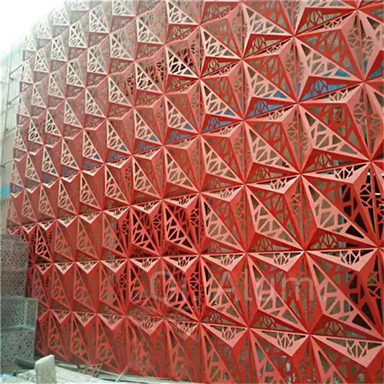 Hollowed Aluminum Wall Cladding Panels Curved 3d Perforated for Building Exterior Decoration — 2