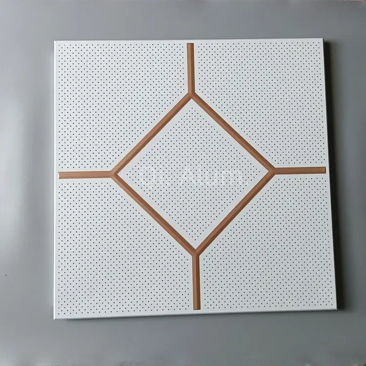 Pre-painted 600x600mm Perforated Ceiling Tile Interior Decorative Aluminum Plates — 4